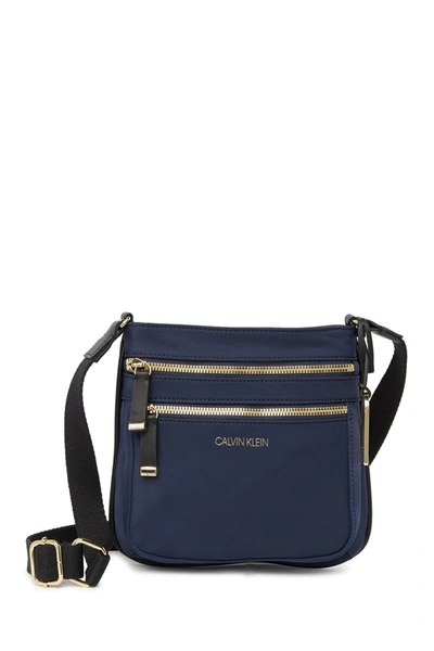 Shop Calvin Klein Tiny Twill Nylon Crossbody Bag In Navy