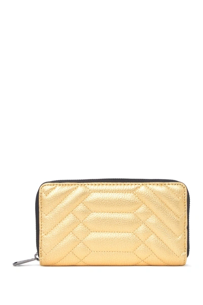 Shop Aimee Kestenberg Zip Around Quilted Wallet In Liquid Gold