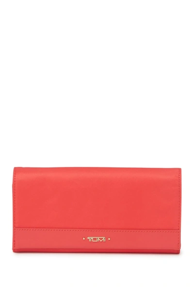 Shop Tumi Continental Flap Wallet In Ultra Red