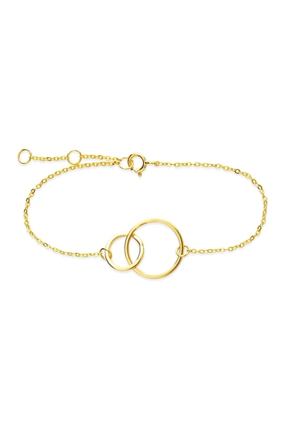 Sterling Forever 14k Yellow Gold Vermeil Interlocking Circles Bracelet In Gold