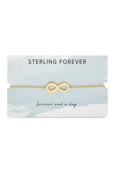Sterling Forever 14k Gold Sterling Silver Infinity Bracelet In Gold