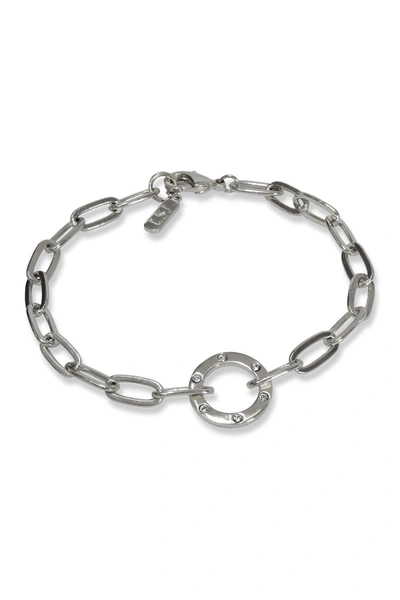 Shop Liza Schwartz Amour Circle Chain Bracelet In Silver