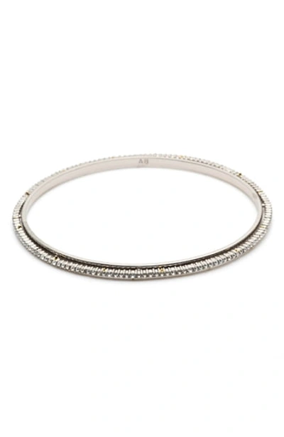 Shop Alexis Bittar Crystal Encrusted Spiked Bangle Bracelet In Silver