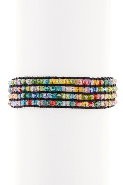 Shop Ayounik Crystal Beaded Adjustable Bracelet In Multi