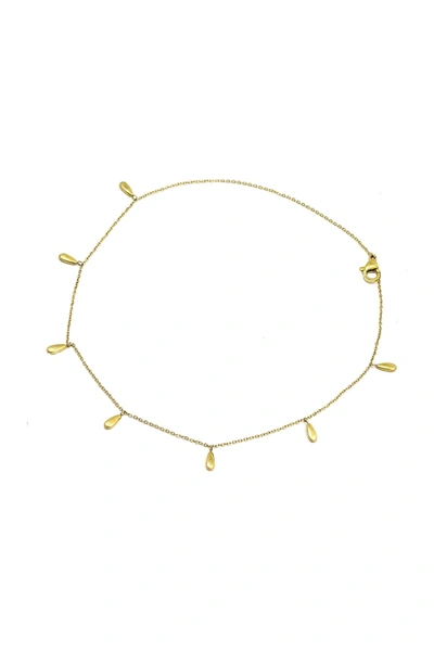 Shop Savvy Cie 18k Gold Plated Drop Anklet In Yellow