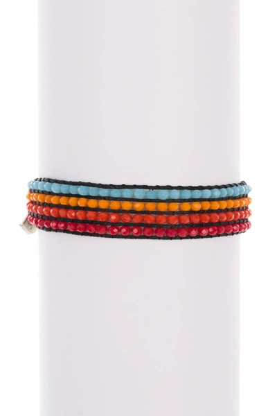 Shop Ayounik Crystal Beaded Adjustable Bracelet In Multi