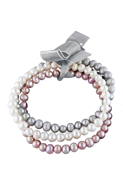 Delmar 5-5.5mm Freshwater Pearl Bracelet Set In Multicolor