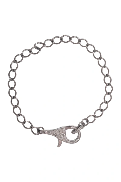 Shop Adornia Fine Pave Diamond Lock Bracelet In Silver