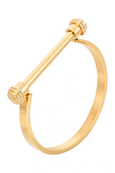 Eye Candy Los Angeles Roger Titanium Screw Cuff Bracelet In Gold
