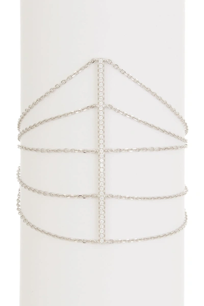 Shop Adornia Swarovski Crystal 5 Chain Bracelet In Silver