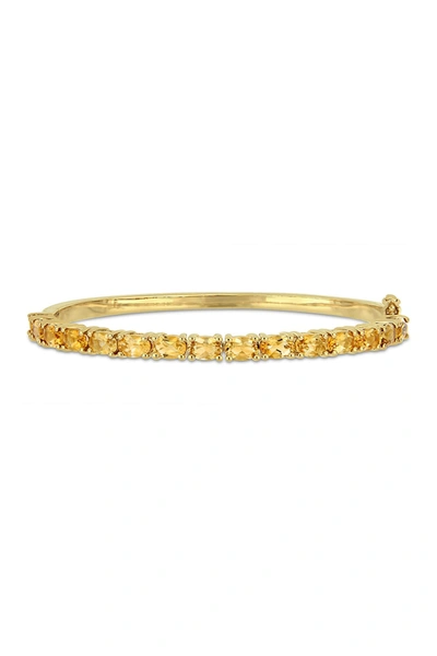 Shop Delmar 18k Yellow Gold Plated Sterling Silver Citrine Bangle