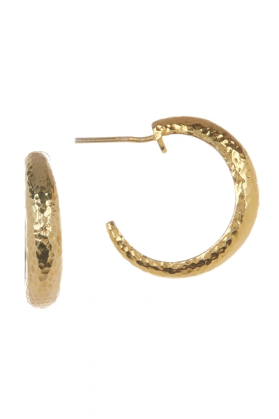 Shop Gurhan Hammered 24k Gold Vermeil 20mm Open Hoop Earrings In Multi