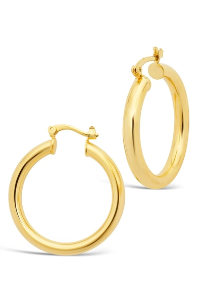 Sterling Forever 14k Plated Chunky Tube Hoops In Gold