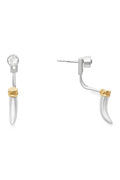 Shop Alex And Ani Sterling Silver Crystal & Horn Jacket Earrings