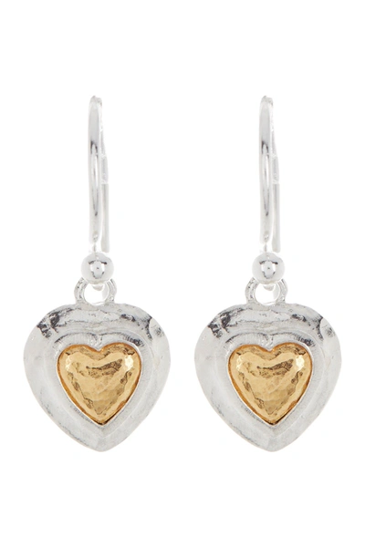 Shop Gurhan 24k Gold Vermeil Round Drop Heart Earrings In Silver
