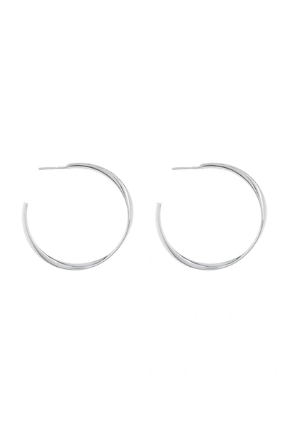 Shop Argento Vivo Large Twist Hoop Earrings In Silver