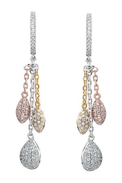 Shop Suzy Levian Tri-tone Cz Dangle Earrings