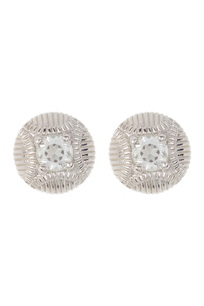 Shop Judith Ripka La Petite Round Silver White Topaz Stud Earrings