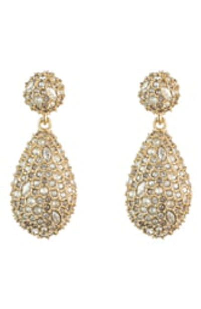 Shop Alexis Bittar 10k Gold Plated Pave Pod Drop Post Earrings In Crystal/gold