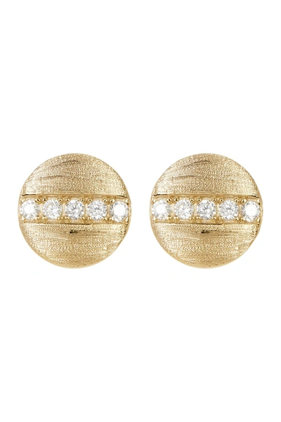 Shop Adornia 14k Yellow Gold Plated Swarovski Crystal Accented Coin Stud Earrings