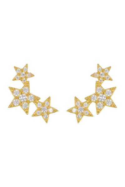 Shop Adornia 14k Yellow Gold Plated Cz Shooting Star Earrings