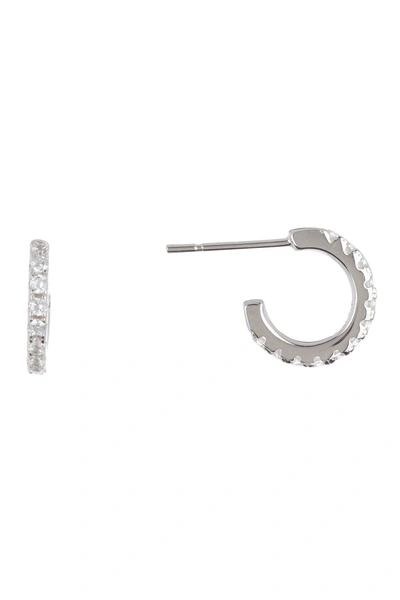 Shop Adornia Swarovski Crystal Mini Huggie Hoop Earrings In Silver