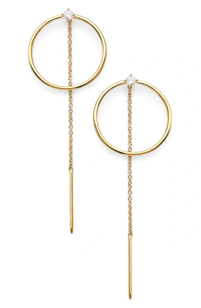 Shop Ajoa Threader Hoop Earrings In Gold