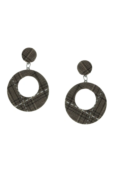 Shop Olivia Welles Stitching Drop Earrings In Gray