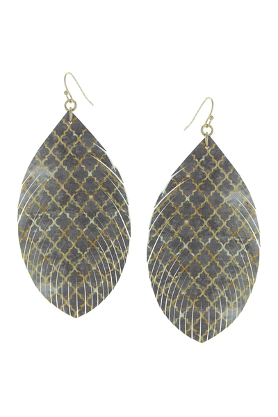 Shop Olivia Welles Printed Drop Earrings In Gold-grey