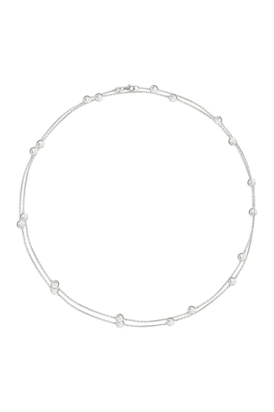 Shop Gab+cos Designs Sterling Silver Cubic Zirconia Station Wrap Long Necklace