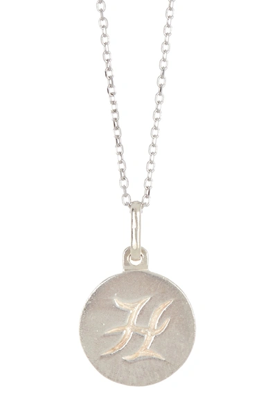 Shop Anzie "h" Initial Disc Pendant Necklace In Silv