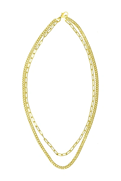 Shop Adornia 14k Yellow Gold Plated Layered Mixed Chain Necklace Gold