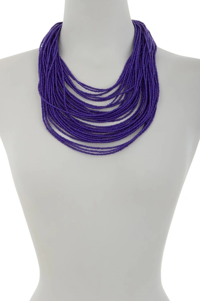 Shop Eye Candy Los Angeles Sparkly Multi String Necklace In Blue
