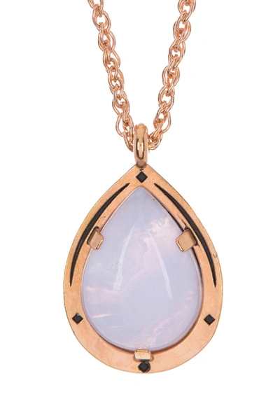 Shop Alex And Ani 14k Rose Gold Plated Blue Agate Pendant Necklace