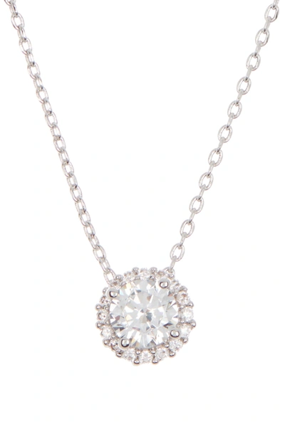 Shop Adornia Swarovski Crystal Halo Necklace In Silver