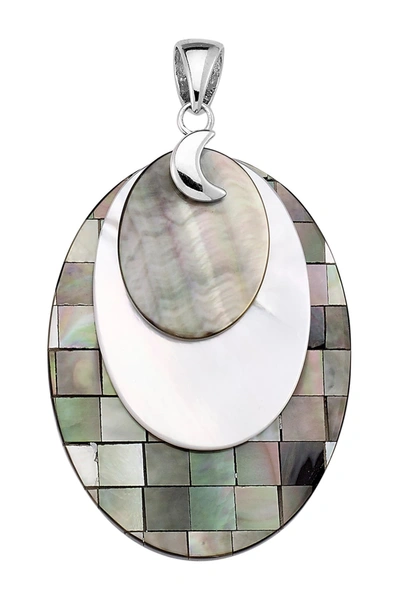 Samuel B Jewelry Sterling Silver Abalone & Mother Of Pearl Pendant In Grey