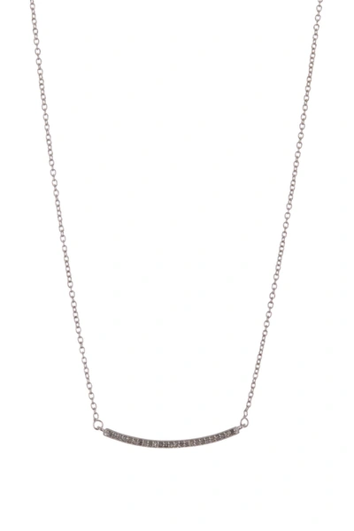 Shop Adornia Fine Mercer Sterling Silver Pave Diamond Curved Bar Pendant Necklace