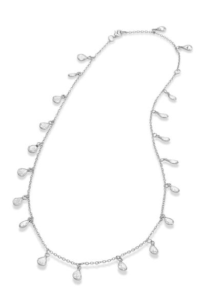 Savvy Cie Sterling Silver Cz Riviera Necklace In White