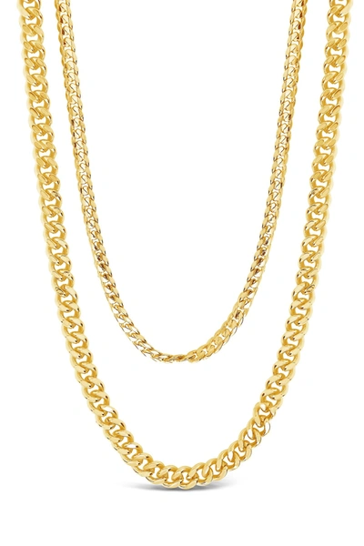 Sterling Forever 14k Gold Plated Everyday Layered Curb Chain Necklace In Gold