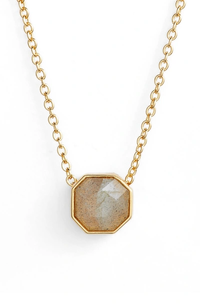 Shop Gorjana Power Gemstone Charm Adjustable Necklace In Balance/ Labradorite/ Gold