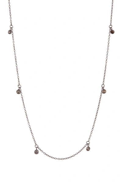 Shop Adornia Fine Station Bezel Cut Diamond Necklace In Silver