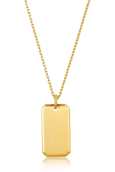 Shop Adornia Water Resistant Dog Tag Necklace In Yellow