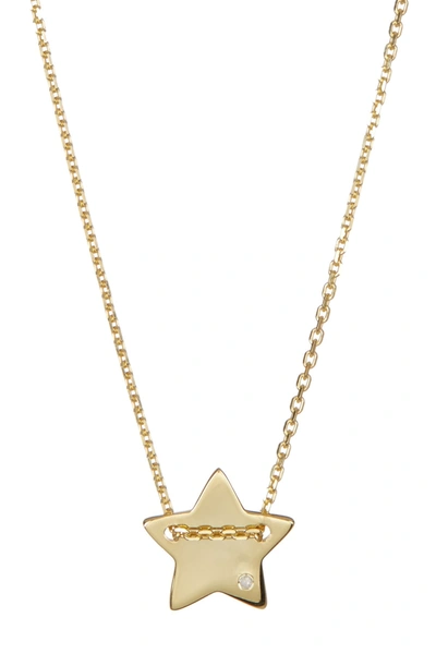Shop Adornia 14k Yellow Gold Plated Diamond Detail Star Charm Necklace