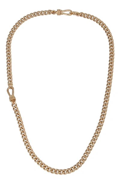 Shop Allsaints Curb Chain Necklace In Warm Brass