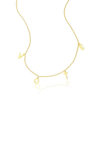 Shop Adornia 'vote' Charm Necklace In Yellow
