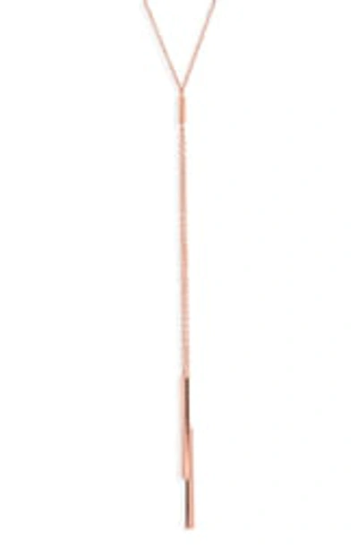 Shop Gorjana Mave Lariat Necklace In Rose Gold