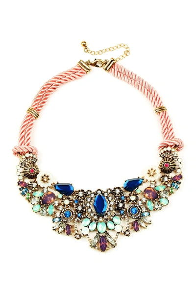 Shop Eye Candy Los Angeles Juline Crystal Bib Necklace In Multi Color