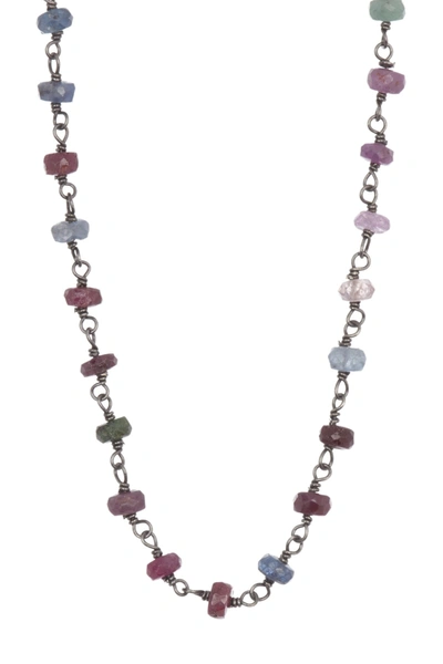 Shop Adornia Fine Mixed Sapphire Rosary Bead Necklace In Multi