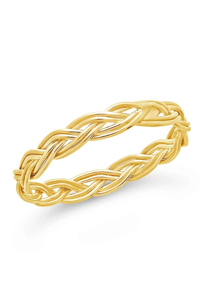 Shop Sterling Forever Woven Band Ring In Gold