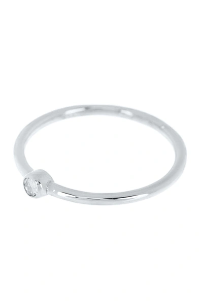 Shop Adornia Fine Rhodium Plated Sterling Silver Bezel Set Round Diamond Ring